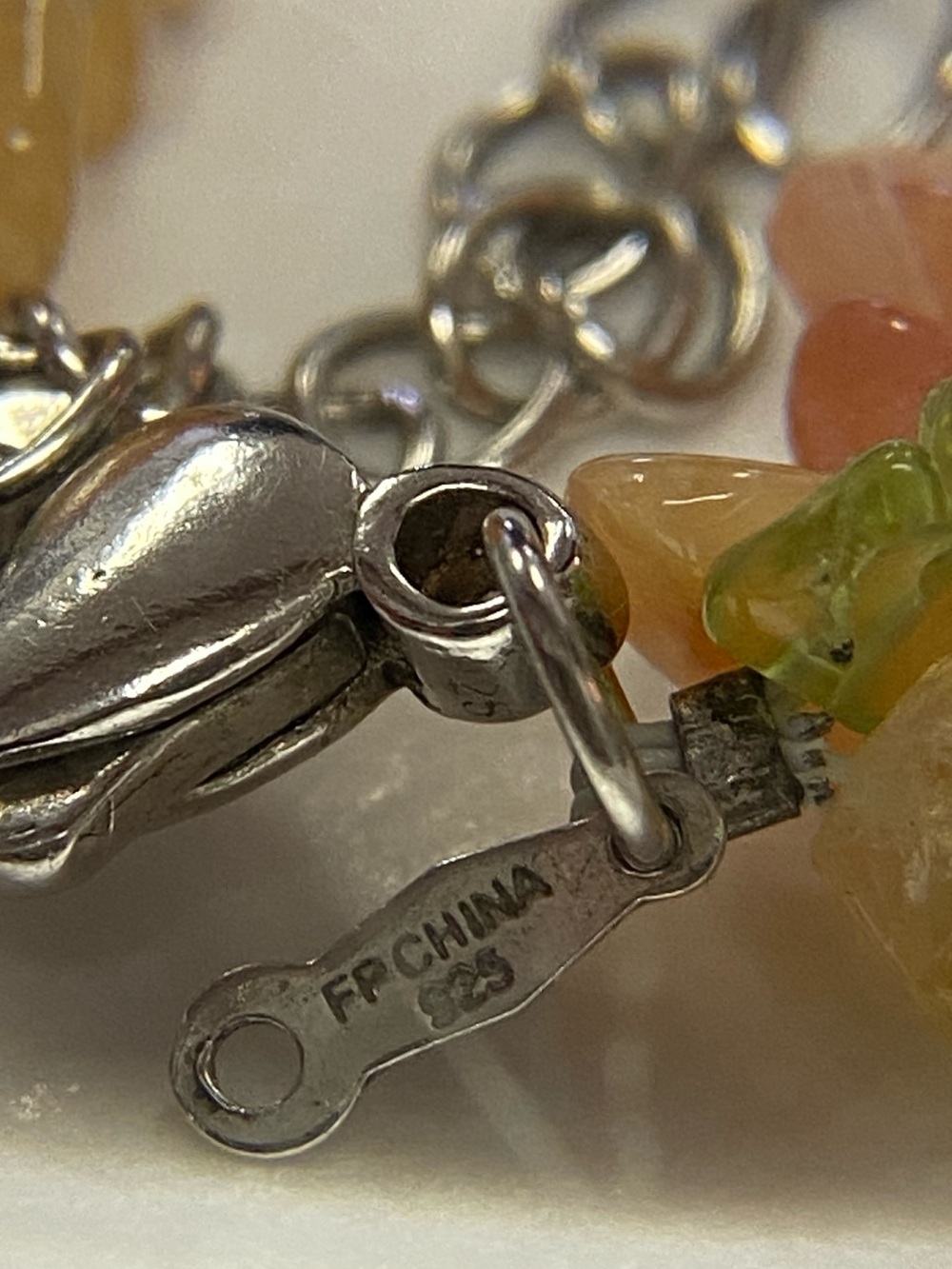 3 Strand Amethyst Peridot Citrine Carnelian Necklace with Sterling Clasp - Picture 11 of 11
